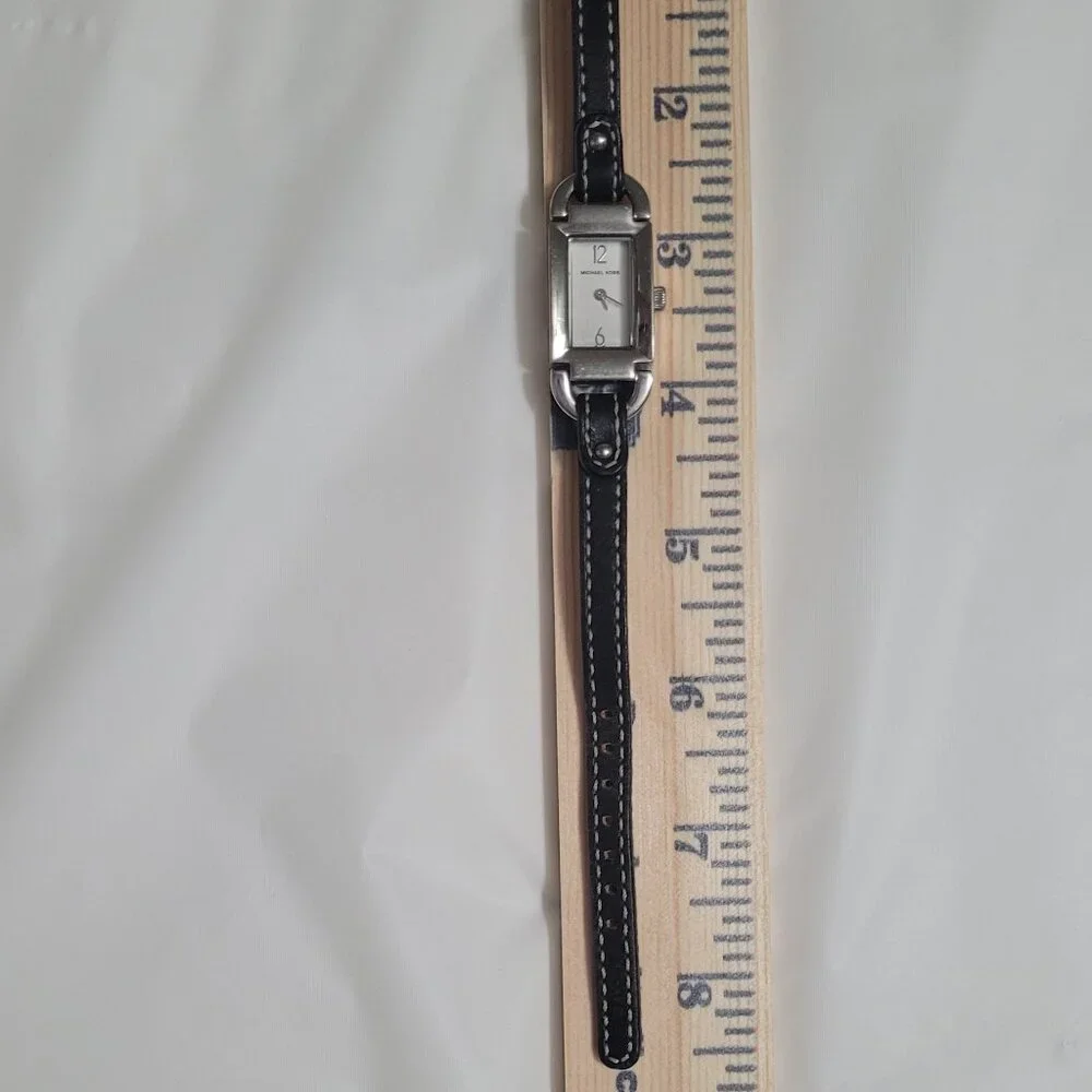 Silver Watch Michael Kors Black Band Ladies Vintage